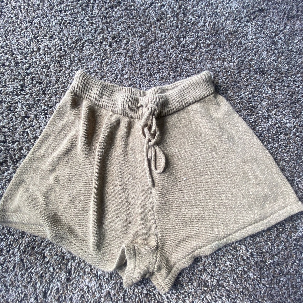 Tan Sweater Shorts